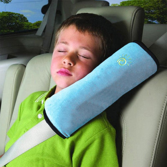 1/2Ã Soft Plush Car Shoulder Pad and Cushion Pillow for Travel Comfort - Beige.