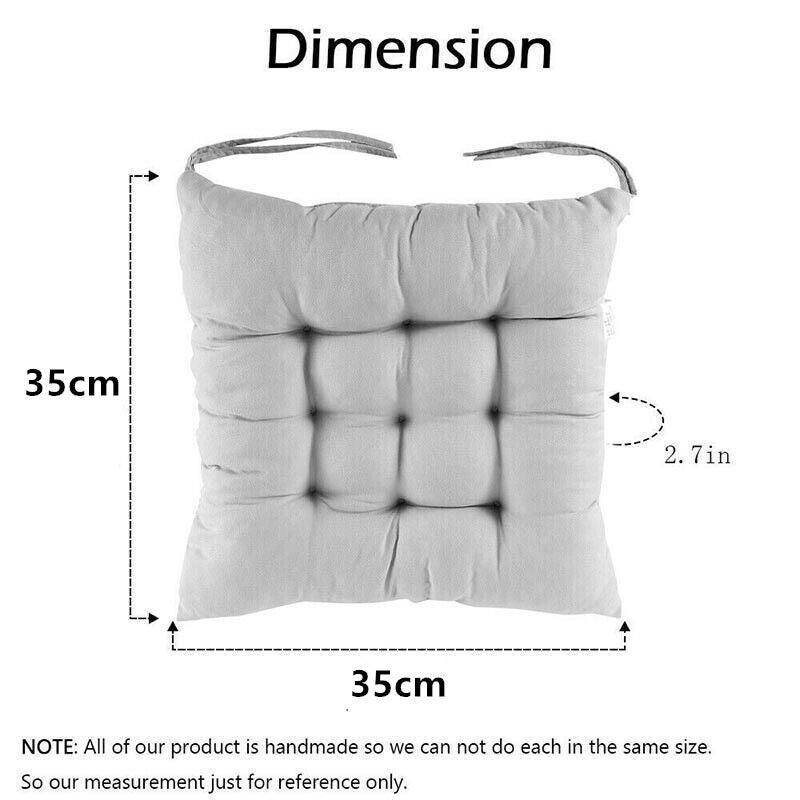 Soft Chair Cushion Pad for Indoor Outdoor Seating Square Seat Cover 35x35cm - Green