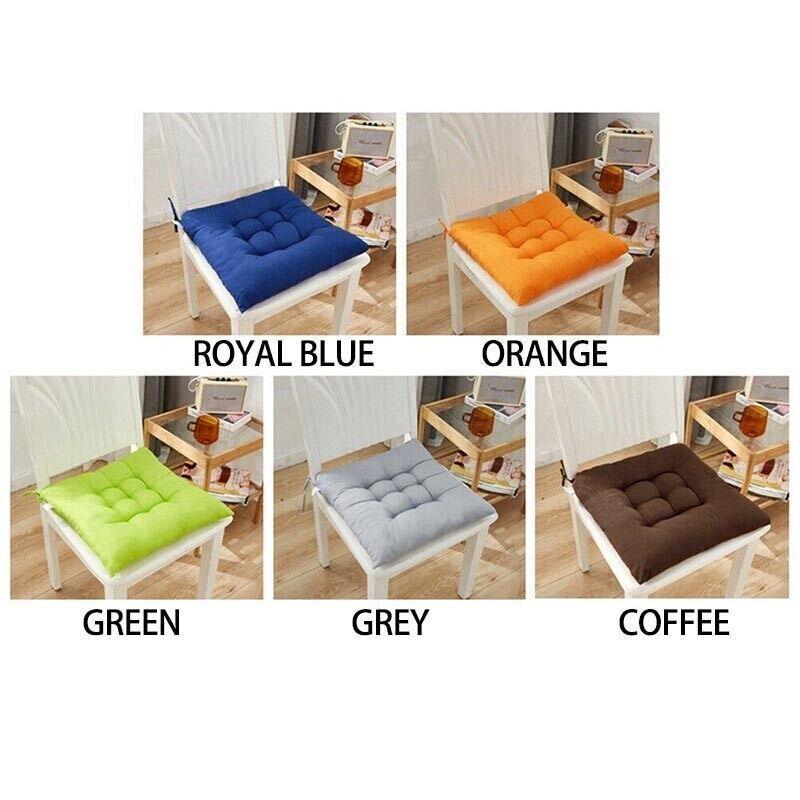 Soft Chair Cushion Pad for Indoor Outdoor Seating Square Seat Cover 35x35cm - Green