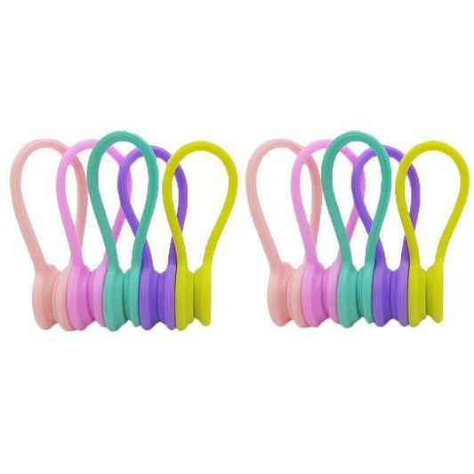 10PCS Cord Clip Organizer Reusable Cable Winder Holder for Desk and Office.