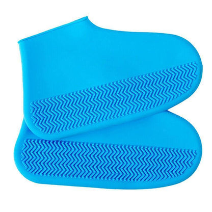 Shoe Cover Waterproof Silicone Non Slip Rain Water Rubber Foot Boot Overshoe M Size - Grey