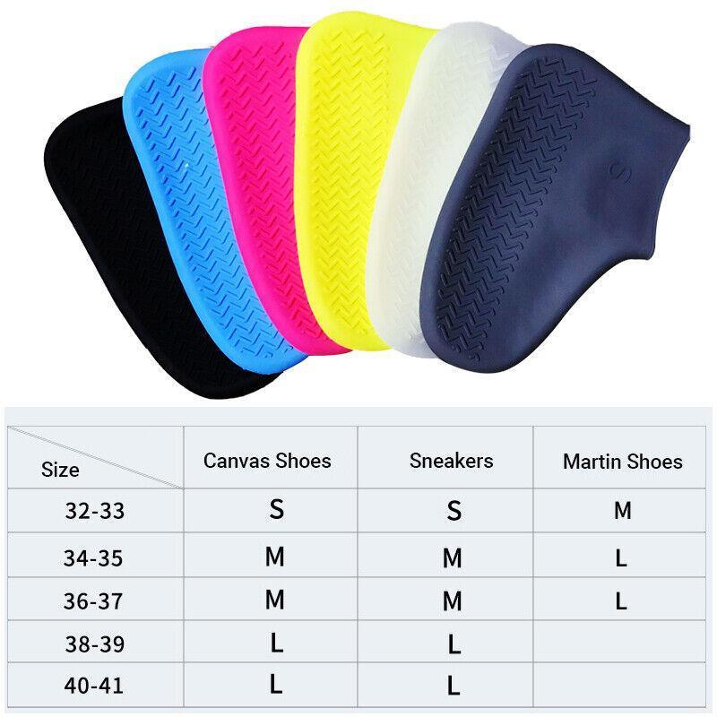Shoe Cover Waterproof Silicone Non Slip Rain Water Rubber Foot Boot Overshoe M Size - Red
