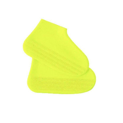 Shoe Cover Waterproof Silicone Non Slip Rain Water Rubber Foot Boot Overshoe L Size - White