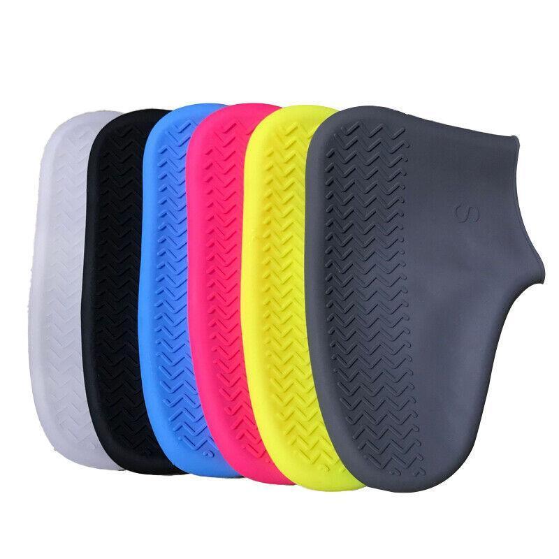 Shoe Cover Waterproof Silicone Non Slip Rain Water Rubber Foot Boot Overshoe M Size - White