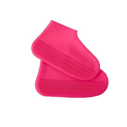 Shoe Cover Waterproof Silicone Non Slip Rain Water Rubber Foot Boot Overshoe M Size - White