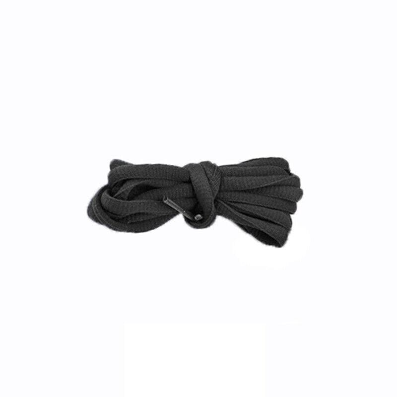 Shoelaces Colorful Coloured Flat Round Oval Bootlace Sneaker Shoe Laces - Oval-Black