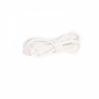 Shoelaces Colorful Coloured Flat Round Oval Bootlace Sneaker Shoe Laces - Oval-White