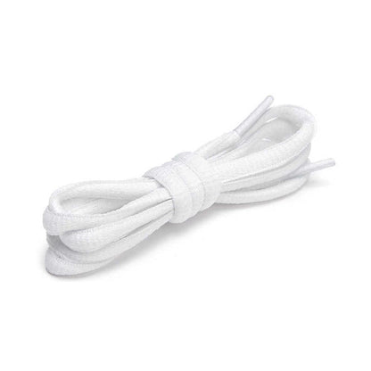 Shoelaces Colorful Coloured Flat Round Oval Bootlace Sneaker Shoe Laces - Oval-White