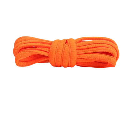 Shoelaces Colorful Coloured Flat Round Oval Bootlace Sneaker Shoe Laces - Oval-White
