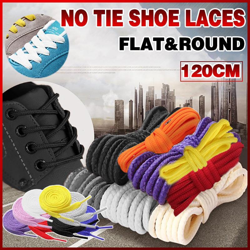 Shoelaces Colorful Coloured Flat Round Oval Bootlace Sneaker Shoe Laces - Round-Red