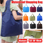 Large Multi Colour Waterproof Shopping Bag Foldable Portable Reusable Bag - Wine Red