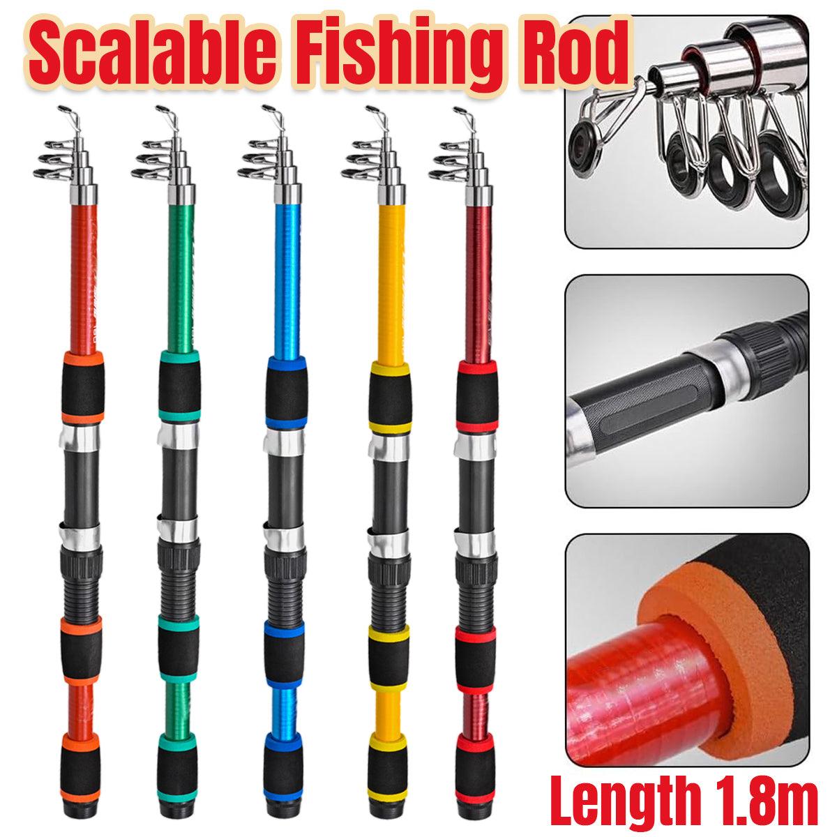 Telescopic Fishing Rod Lightweight Portable Sea Casting Rod Durable Glass Steel - Yellow.