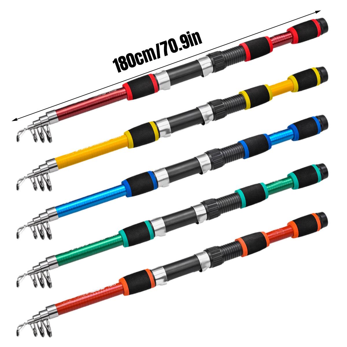 Telescopic Fishing Rod Lightweight Portable Sea Casting Rod Durable Glass Steel - Yellow.