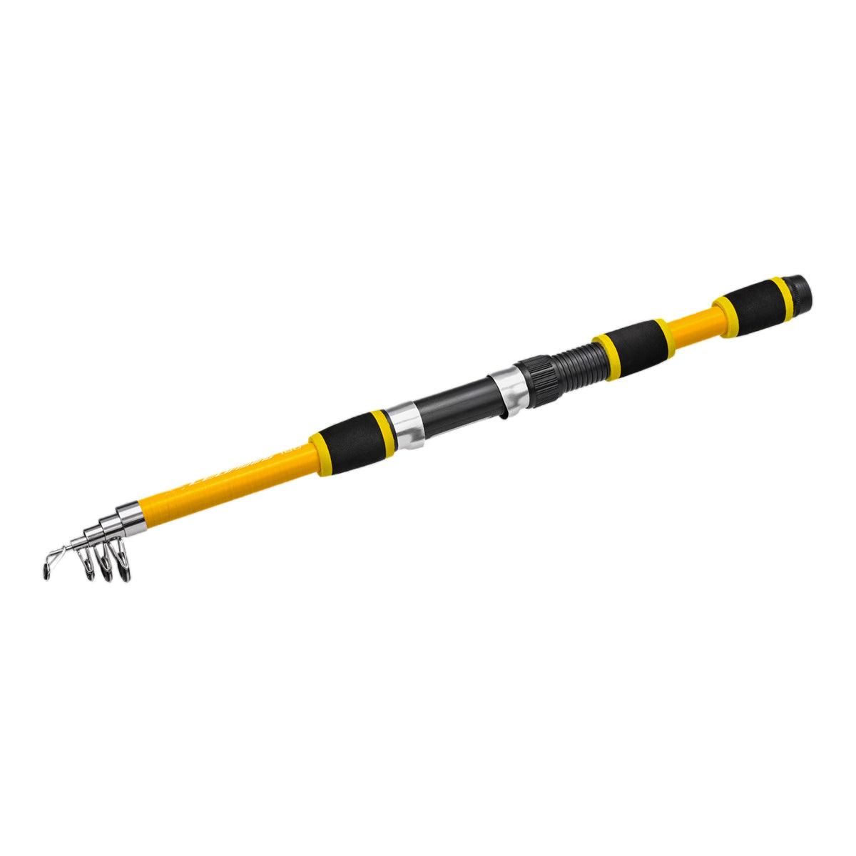 Telescopic Fishing Rod Lightweight Portable Sea Casting Rod Durable Glass Steel - Yellow.