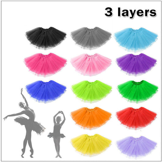 Girls Tutu Skirt Princess Dressup Party Costume Ballet Dancewear - Red