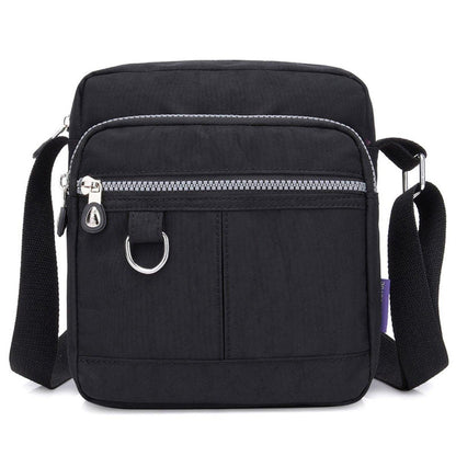 Ladies Shoulder Bag Nylon Fabric Lightweight Crossbody Small Casual Handbag - Dark Blue