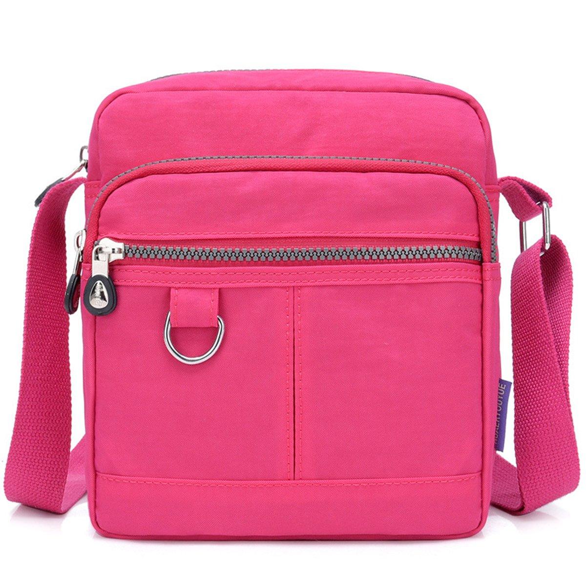 Ladies Shoulder Bag Nylon Fabric Lightweight Crossbody Small Casual Handbag - Dark Blue