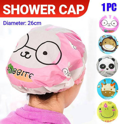 Reusable Women Girls Hair Wrap Waterproof Shower Bath Shower Cap Hat - Frog