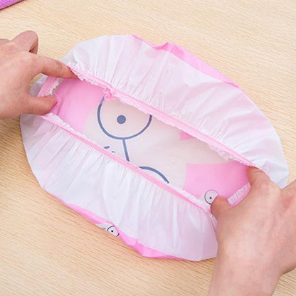 Reusable Women Girls Hair Wrap Waterproof Shower Bath Shower Cap Hat - Panda