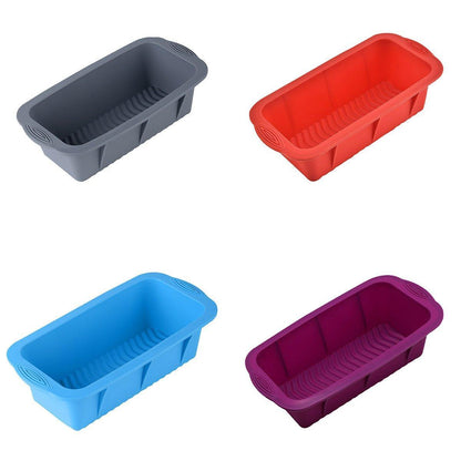 High Temperature Resistant Rectangular Silicone Cake Mold Baking Pan for Kitchen - Grey