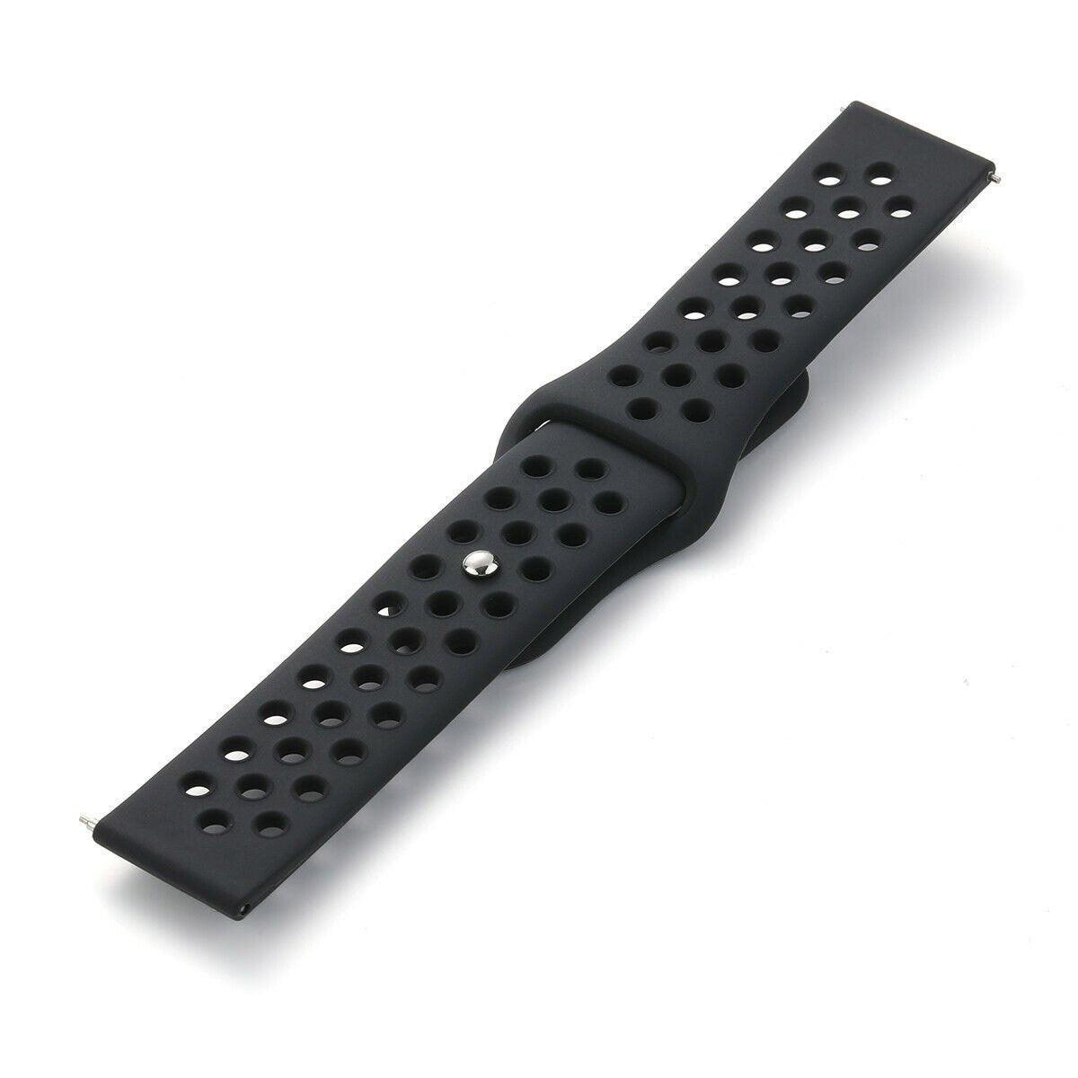 22mm 20mm Silicone Sports Watch Band for Samsung Huawei Huami Two-Tone Strap - 20mm-Red
