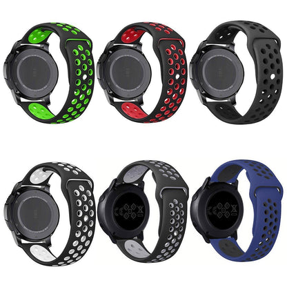 22mm 20mm Silicone Sports Watch Band for Samsung Huawei Huami Two-Tone Strap - 22mm-White