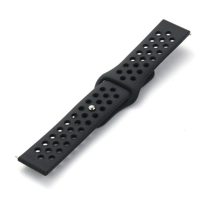 22mm 20mm Silicone Sports Watch Band for Samsung Huawei Huami Two-Tone Strap - 22mm-White