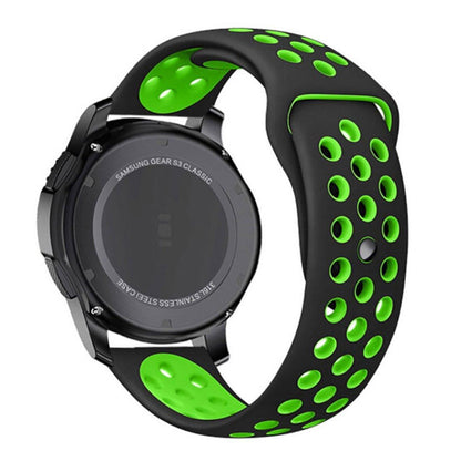 22mm 20mm Silicone Sports Watch Band for Samsung Huawei Huami Two-Tone Strap - 22mm-White