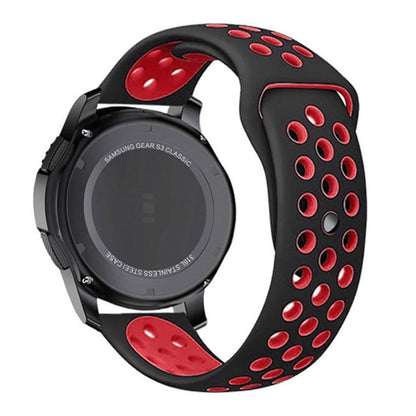 22mm 20mm Silicone Sports Watch Band for Samsung Huawei Huami Two-Tone Strap - 22mm-White