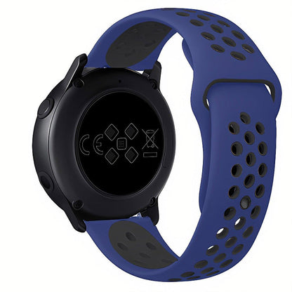 22mm 20mm Silicone Sports Watch Band for Samsung Huawei Huami Two-Tone Strap - 22mm-White