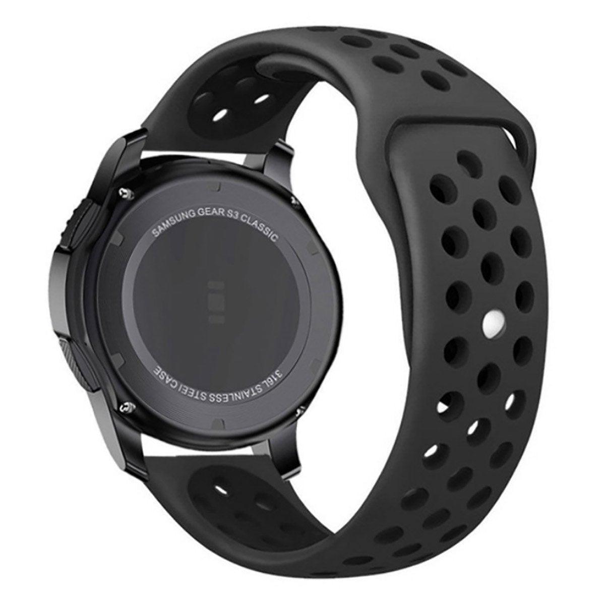 22mm 20mm Silicone Sports Watch Band for Samsung Huawei Huami Two-Tone Strap - 22mm-White