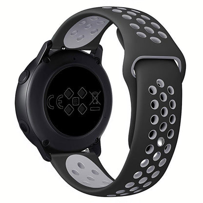 22mm 20mm Silicone Sports Watch Band for Samsung Huawei Huami Two-Tone Strap - 22mm-White