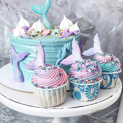 Mermaid Tail Sea Shell Silicone Cake Fondant Sugarcraft Mould Chocolate Mold - Mermaid Tail Small