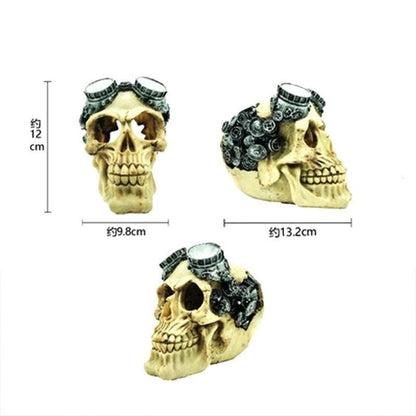 Artificial Fake Skull Head Bone Aquarium Ornament Fish Tank Decoration - Hat.