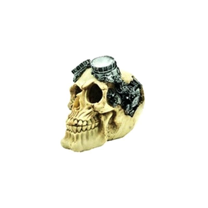Artificial Fake Skull Head Bone Aquarium Ornament Fish Tank Decoration - Hat.