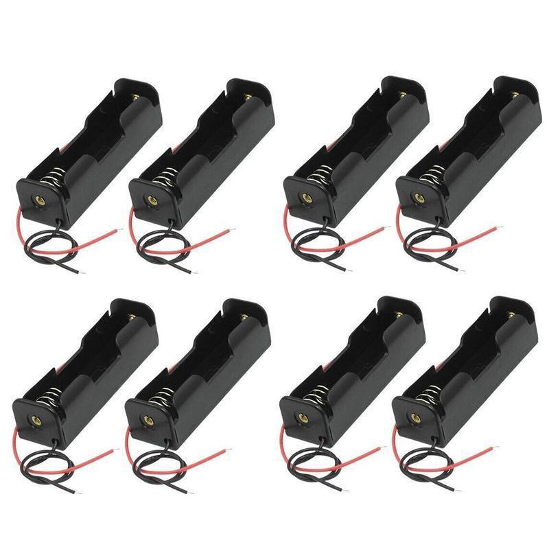 8 Pack 18650 Single Battery Holder Case Rechargeable 18650 Wire Lead Lithium.