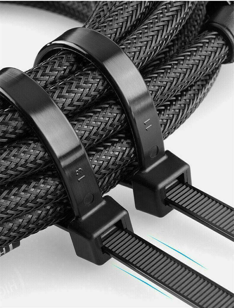 50X Cable Ties Zip Ties Nylon Uv Stabilised Black Cable Tie - 4.8*300mm.