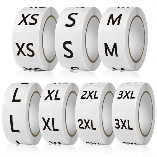 7 Rolls Clothing Size Label Sticker 1Inch Round Size Sticker Labels Self Adhesive.