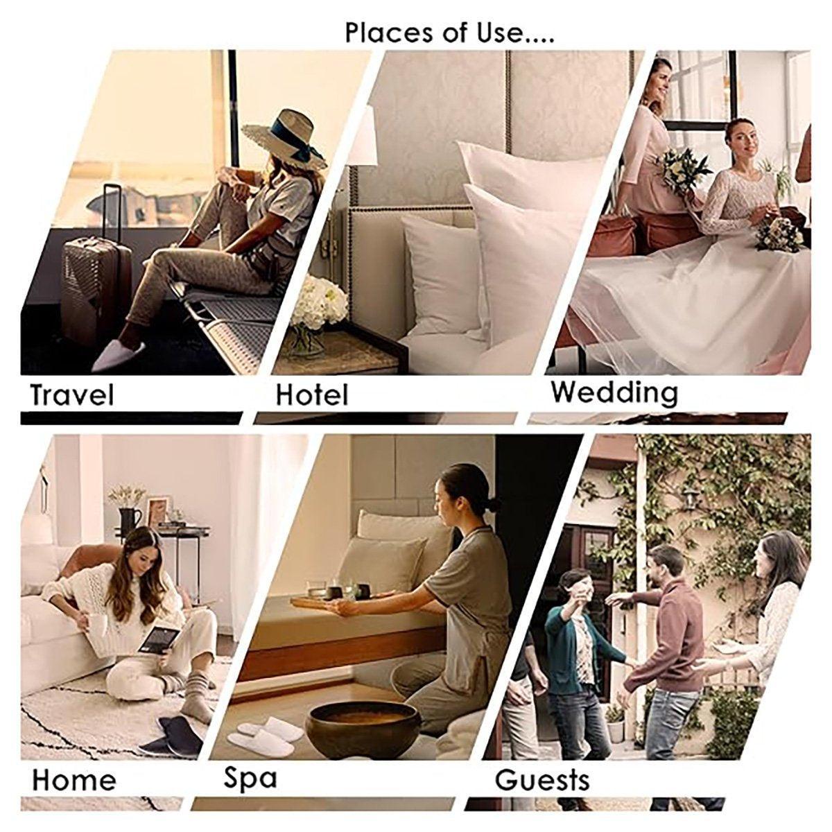 30 Pairs Hotel Guesthouse Hospitality Slippers for Household Comfort and Use - White
