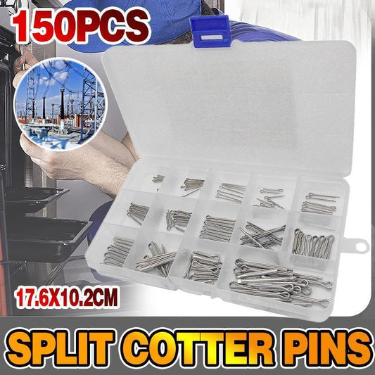 150PCS box 15 Kinds Stainless Steel Split Cotter Pins Assortment Kit Tools cherr.