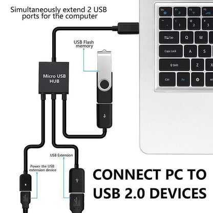 Micro USB 2.0 OTG HUB Cable Adapter AU Male to Female Dual Host Fast Transfer.