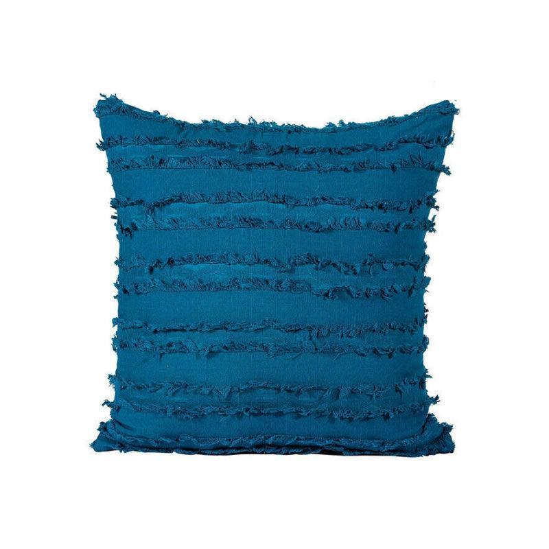 Boho Tassel Fringe Striped Cushion Cover Soft Home Decor Sofa Throw Pillow Case - White