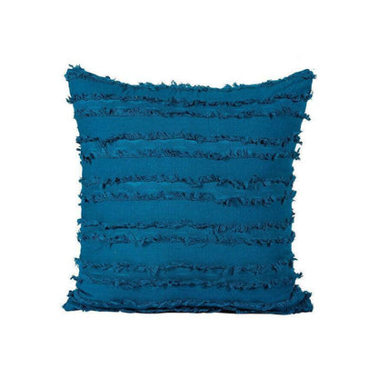 Boho Tassel Fringe Striped Cushion Cover Soft Home Decor Sofa Throw Pillow Case - White