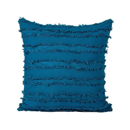 Boho Tassel Fringe Striped Cushion Cover Soft Home Decor Sofa Throw Pillow Case - White