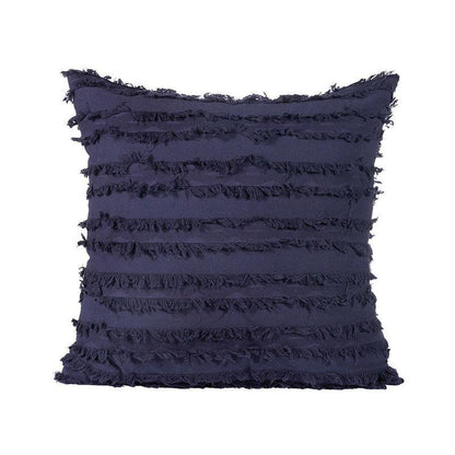 Boho Tassel Fringe Striped Cushion Cover Soft Home Decor Sofa Throw Pillow Case - White