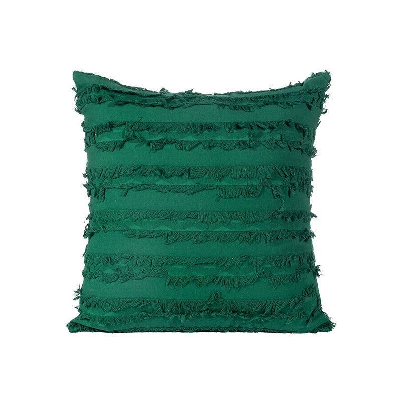 Boho Tassel Fringe Striped Cushion Cover Soft Home Decor Sofa Throw Pillow Case - White