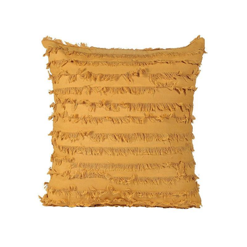 Boho Tassel Fringe Striped Cushion Cover Soft Home Decor Sofa Throw Pillow Case - White