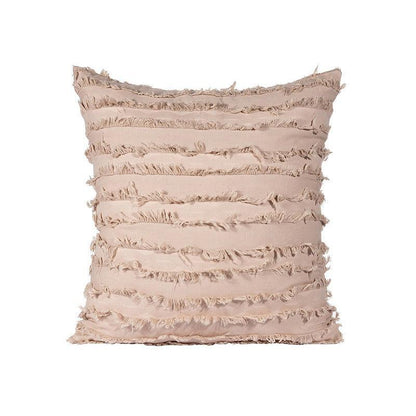 Boho Tassel Fringe Striped Cushion Cover Soft Home Decor Sofa Throw Pillow Case - White