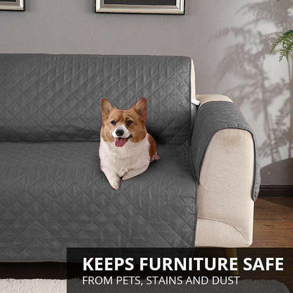 190x195cm Seater Pet Sofa Protector Cover Quilted Couch Covers Lounge Slipcover - Coffee