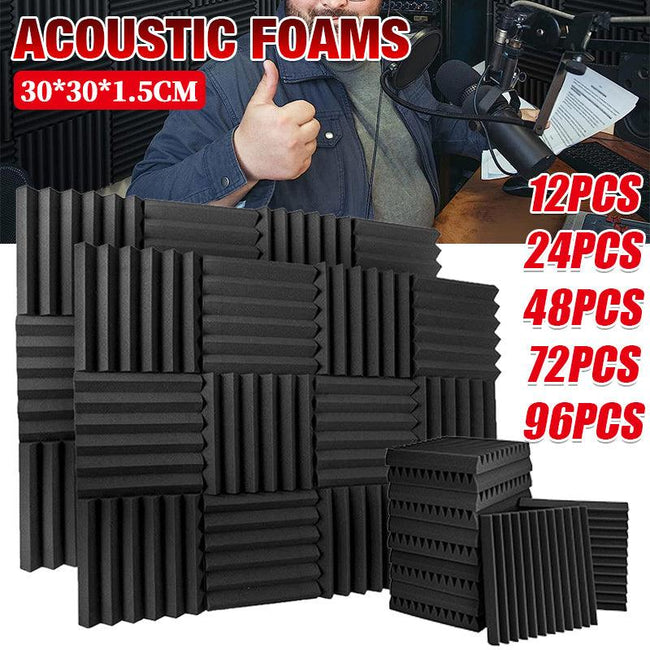 Sound Proofing Acoustic Panels Tiles Foam Studio Egg Shell Insulation Bass Traps - 12PCS Hover Image